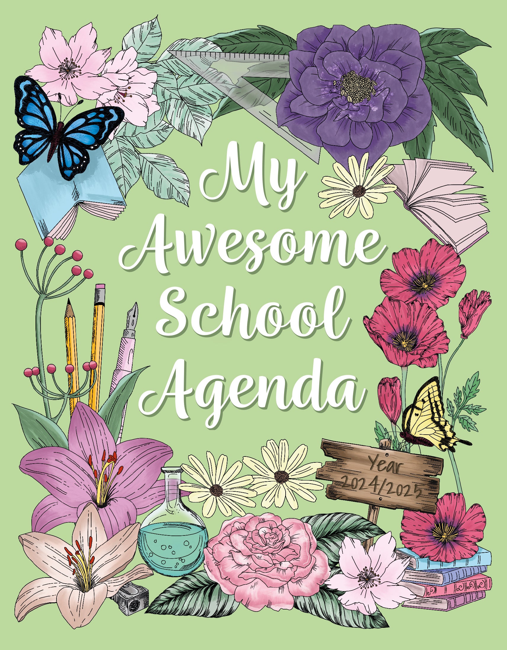 My Awesome School Agenda - Enchanted green