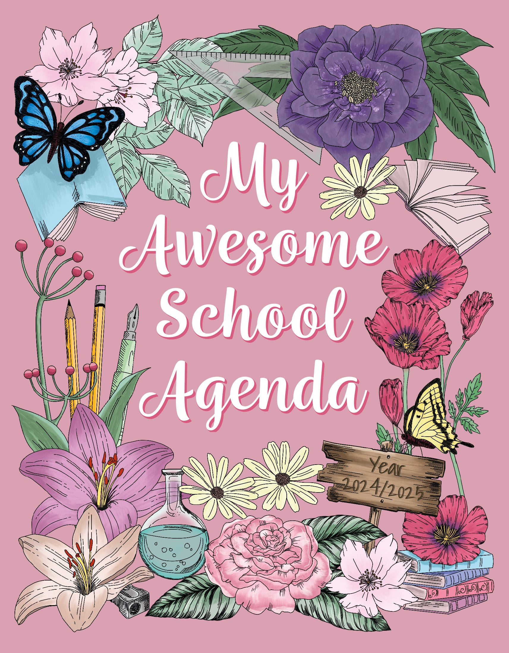 My Awesome School Agenda - Vintage Rose